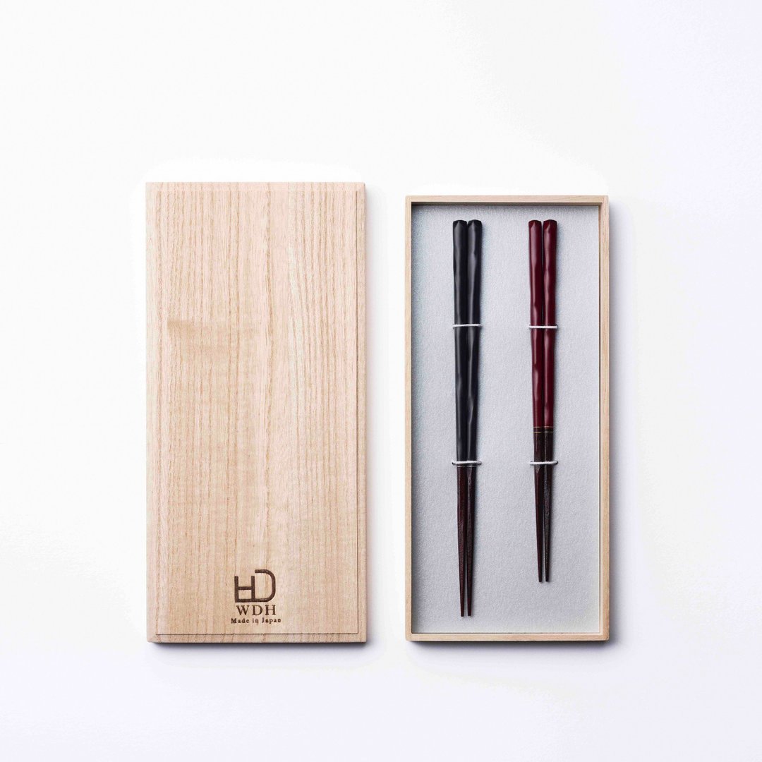 Tenarebashi 2pcs in Paulownia box　Fine chopsticks - 筷子/筷架 - 木头 