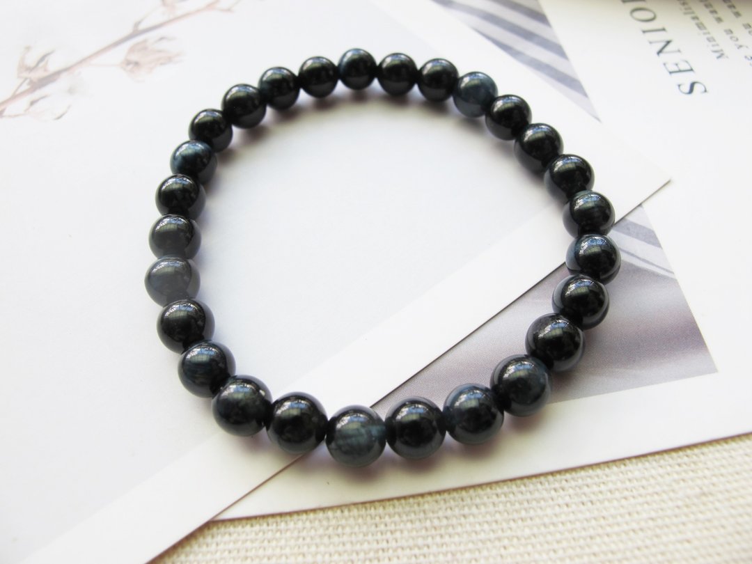 蓝色虎眼6mm【蓝色眼睛】勇气 自信 信念 勇敢 积极进取 - 手链/手环 - 水晶 多色