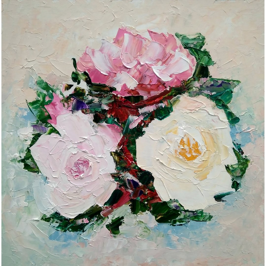 牡丹画花卉原创艺术花墙艺术手工油画，油画原作 - 海报/装饰画/版画 - 其他材质 多色