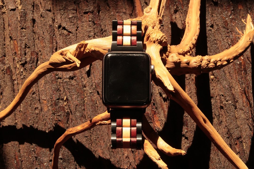 香港手作不锈钢边木制表带 (智能表及 Apple Watch 适用) - 表带 - 木头 多色