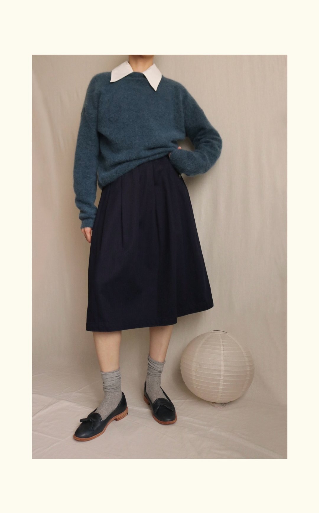 松软海藻蓝学院派马海毛混羊毛冬季毛衣 补货中 - 女装针织衫/毛衣 - 羊毛 蓝色