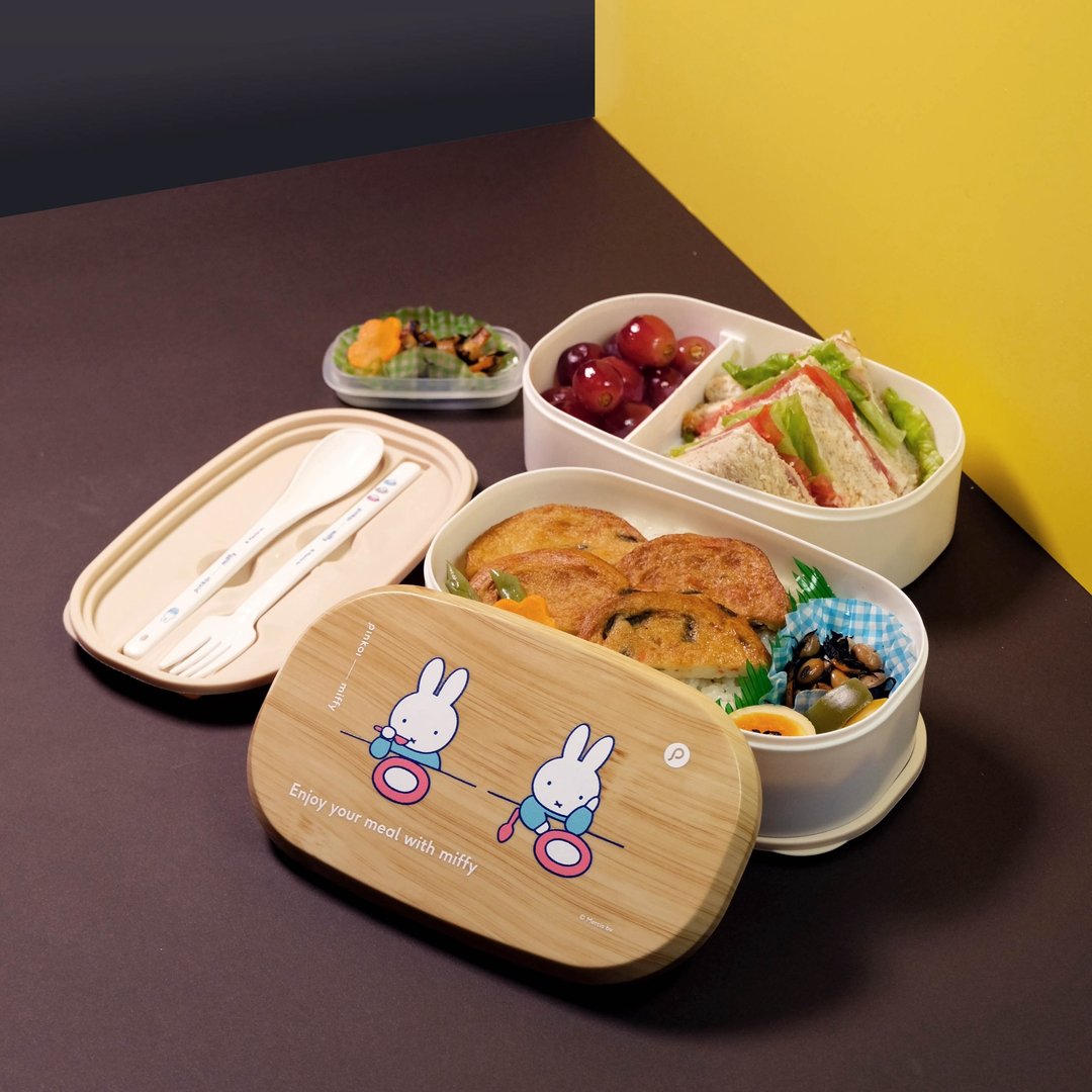 【Pinkoi x miffy】miffy 双层环保餐盒 + 餐具套装 - 其他 - 其他材质 