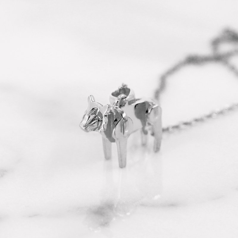 Da Things 925 纯银肖虎吊咀连颈链 - 项链 - 纯银 银色