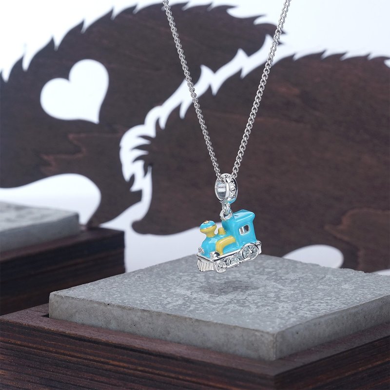 lian crystal rhinestone x Adorns 925纯银吊咀系列 - 火车吊咀 - 吊饰 - 纯银 蓝色