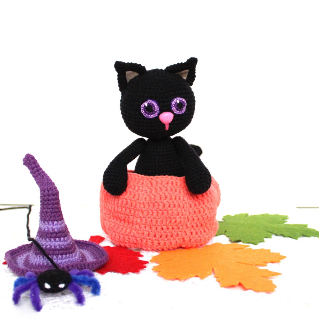 小猫南瓜钩针图案 pdf 英文 Amigurumi 猫万圣节装饰 - 手工艺教程/工具书 - 其他材质 