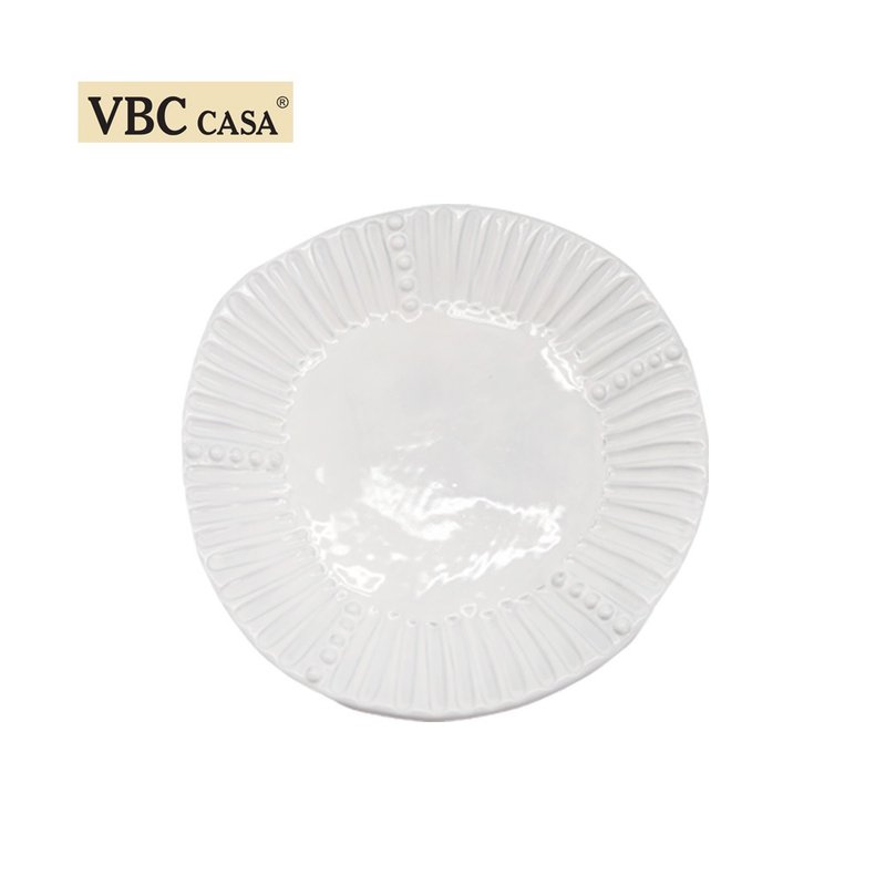 意大利VBC casa纯白色条纹系列22CM沙拉盘 - 盘子/餐盘/盘架 - 陶 白色