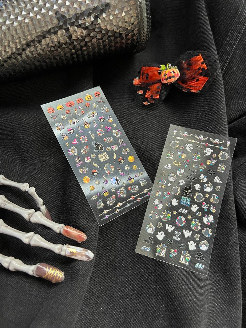 Hunted House Nail Stickers 万圣鬼屋造型小贴纸 - 指甲油/指甲贴 - 纸 多色