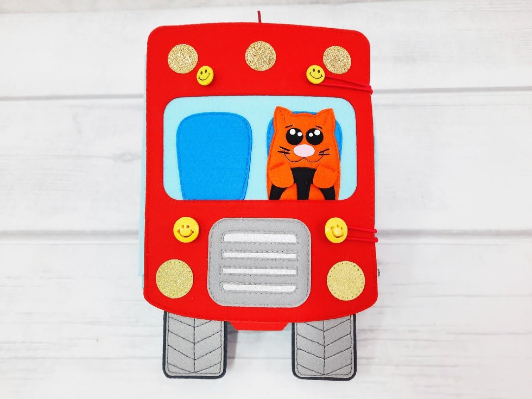 Red Bus, Family Travel, Toy Family Travel, Touch Interactive Game, Silent Book - 玩具/玩偶 - 其他材质 红色