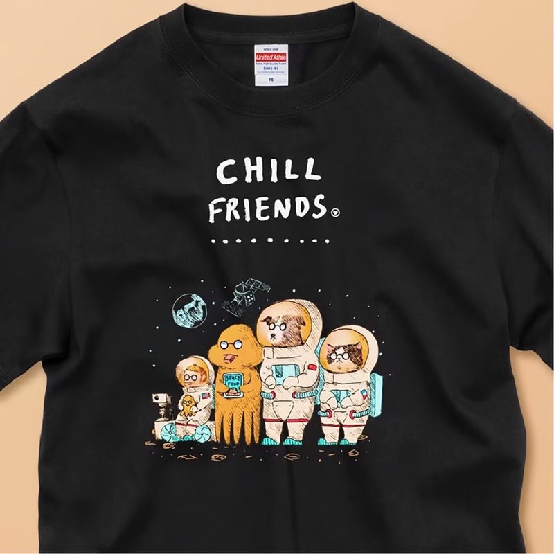 CHILL FRIENDS 宇宙旅行 / 安心品质/经典纯棉T恤 - 女装 T 恤 - 棉．麻 白色