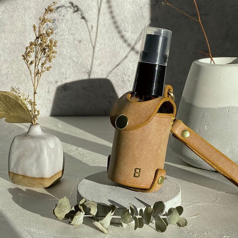 意大利黄色雾蜡革酒精瓶-随身挂 - 水瓶/水壶 - 真皮 