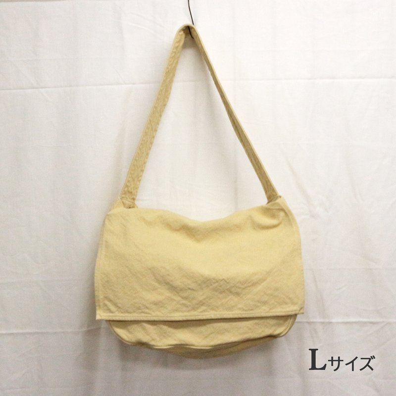 报童包 L 款【2025 春夏限定色・卡士达】(VC-5L) - 侧背包/斜挎包 - 棉．麻 黄色