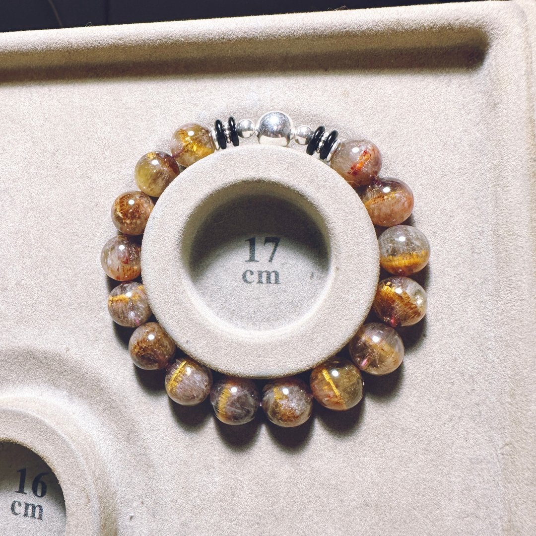 11mm+ 黄金紫钛银制手串 - 手链/手环 - 半宝石 