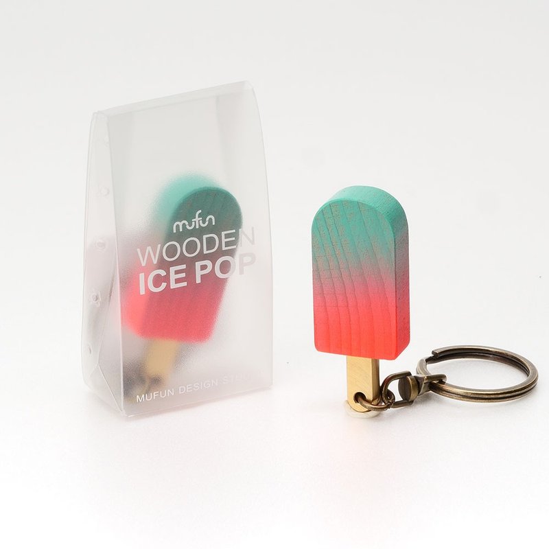原木冰棒造型 ICE POP【晨曦玫瑰】钥匙圈 - 钥匙链/钥匙包 - 木头 