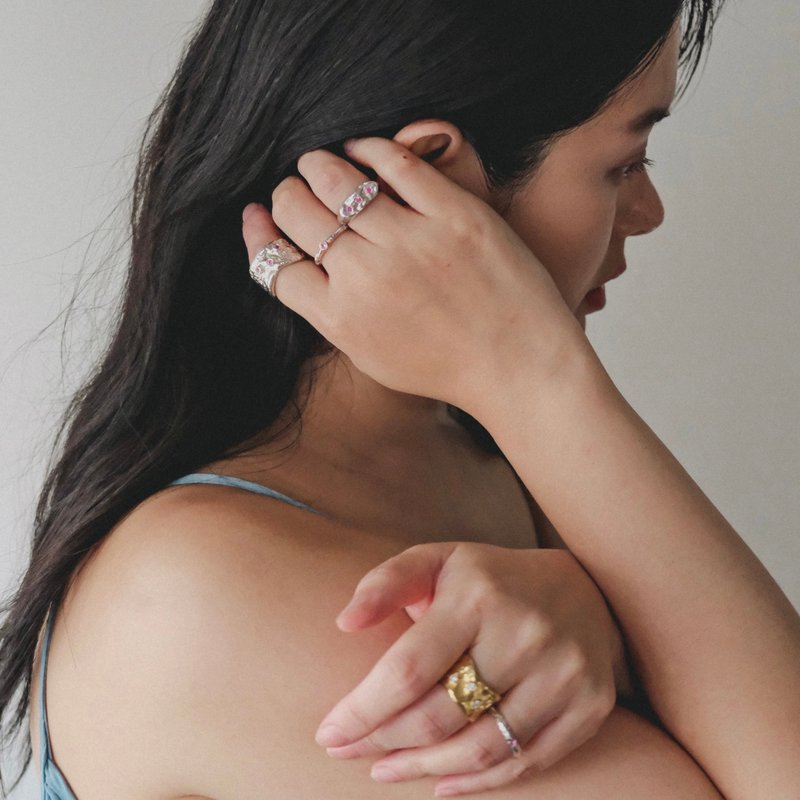 Riley 3王戒 - MISSCHERRY 轻珠宝/戒指/天然宝石戒/情人节礼物 - 戒指 - 银 银色