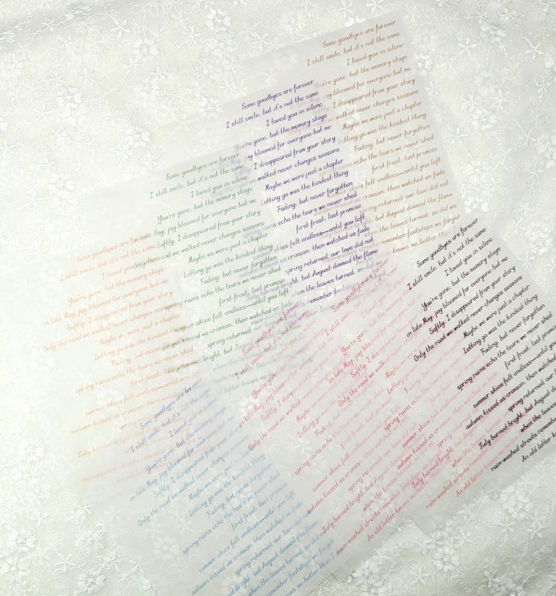 左右英文彩色描图纸刻字 - 便条纸/标签贴 - 纸 多色