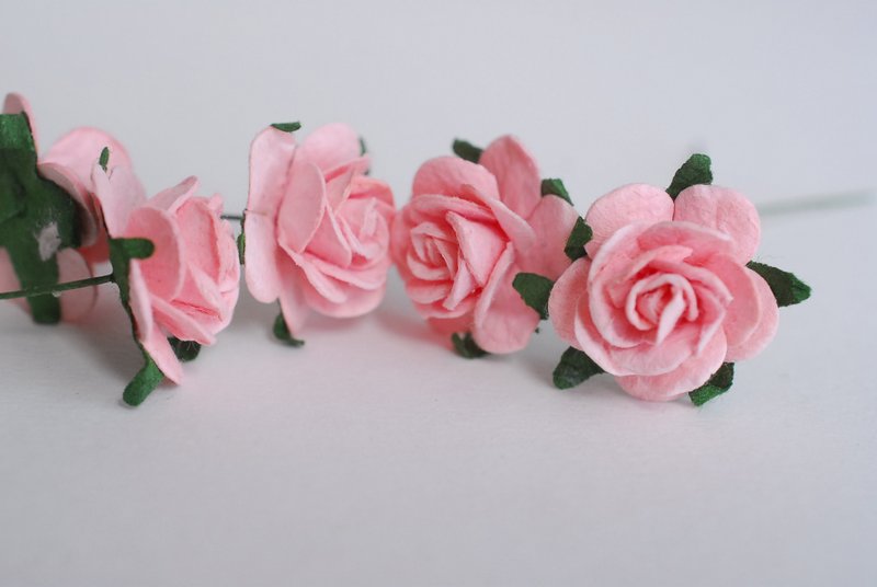 Paper Flower, 50 DIY supplies pieces mulberry rose size 2.0 cm., pink color. - 其他 - 纸 白色