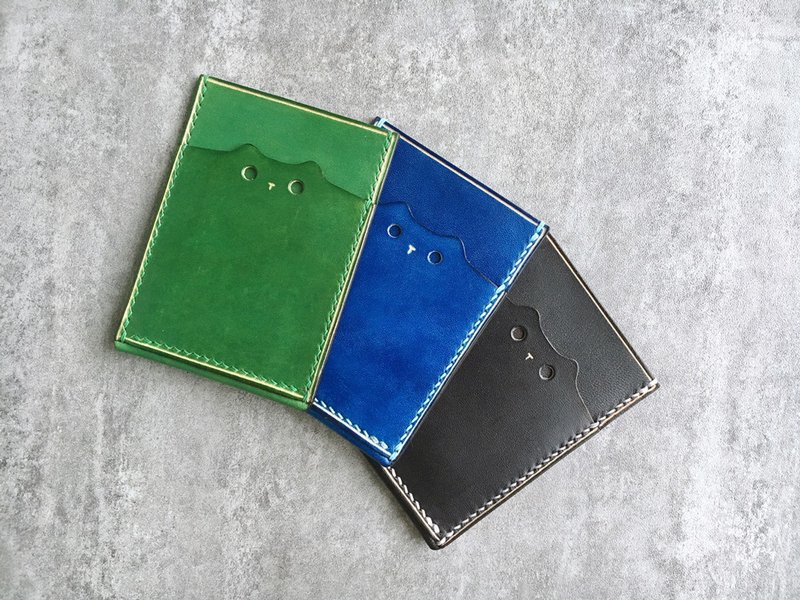 黑色 绿色 蓝色 猫咪形 卡套 / 识别证套 / 票卡夹 多色可选 - 证件套/卡套 - 真皮 绿色