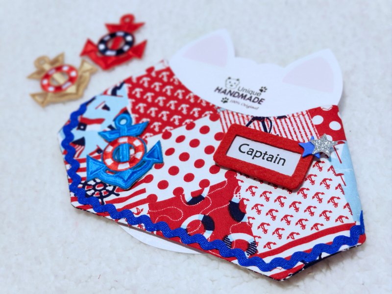 Sailor  双面船长名字颈饰  造型 颈项 - 衣/帽 - 棉．麻 蓝色