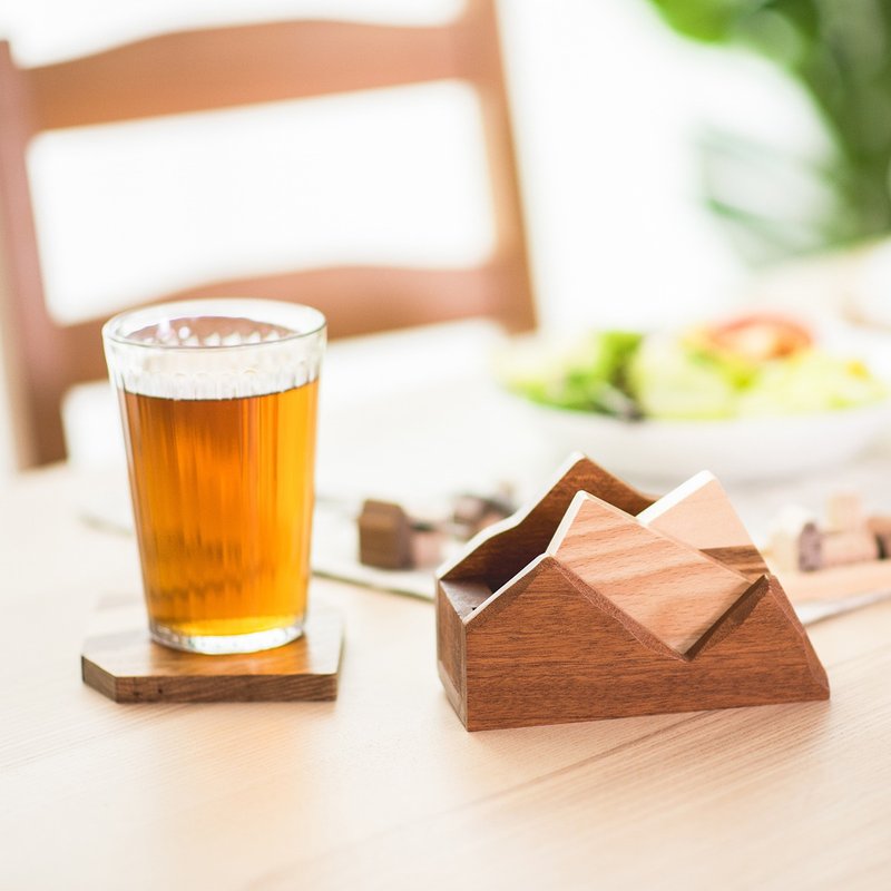 【绵连山岚】拼接杯垫组 木制杯垫 | Wooderful life - 杯垫 - 木头 多色