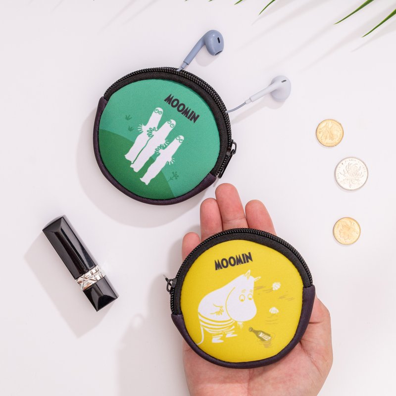 【Pinkoi x Moomin】限量 圆形零钱包 万用小包 耳机线收纳包 - 零钱包 - 其他人造纤维 多色