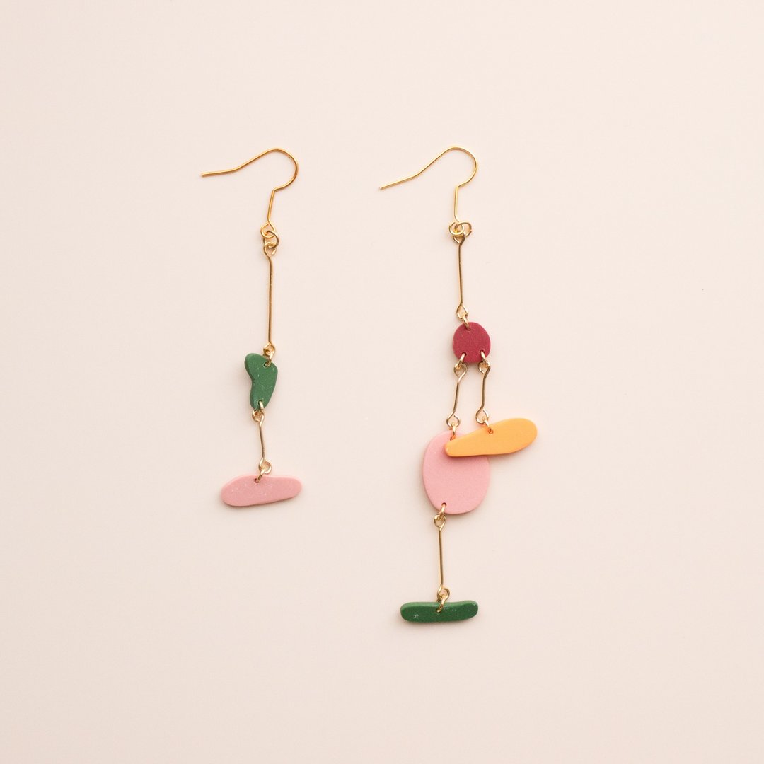 enogu -ice cream- type-b (pierced earrings / Clip-On) - 耳环/耳夹 - 塑料 粉红色