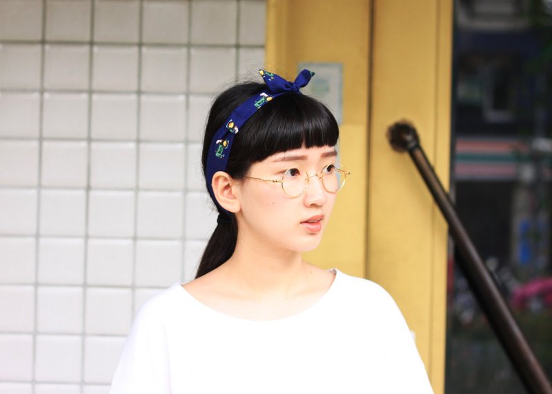 棉质布料发带/老爷车上的小老鼠(经典款发带) - 发饰 - 其他材质 多色