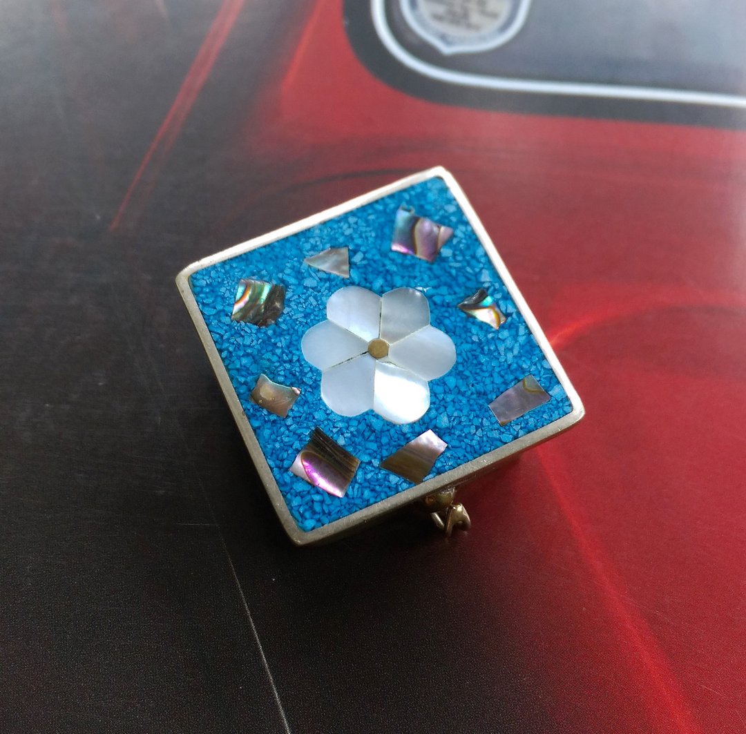 墨西哥 羊驼合金 手工MEXICO ALPACA小药盒 收纳盒。西洋古董饰品 - 摆饰 - 其他材质 金色