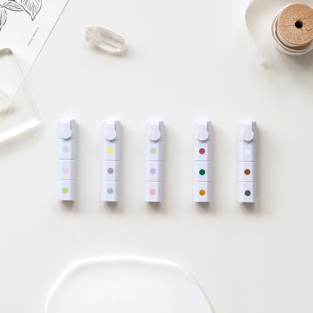 【笔印泥 Inky Pen】no.5~9 | 油性印泥、一支3色、自由拼接 - 印章/印台 - 其他材质 多色