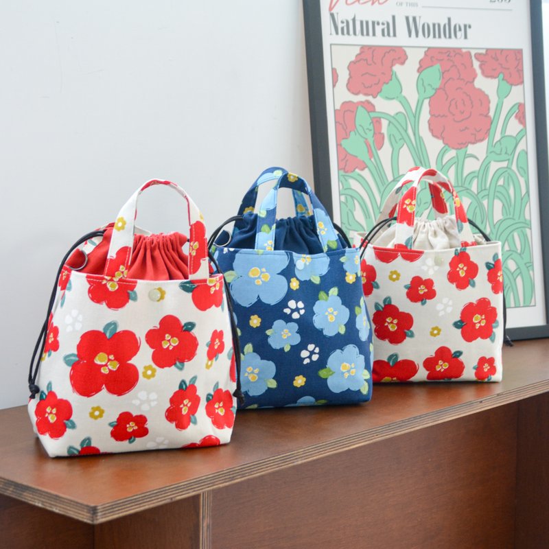 春天限定水桶束口包/三色可选 - 束口袋双肩包 - 棉．麻 红色