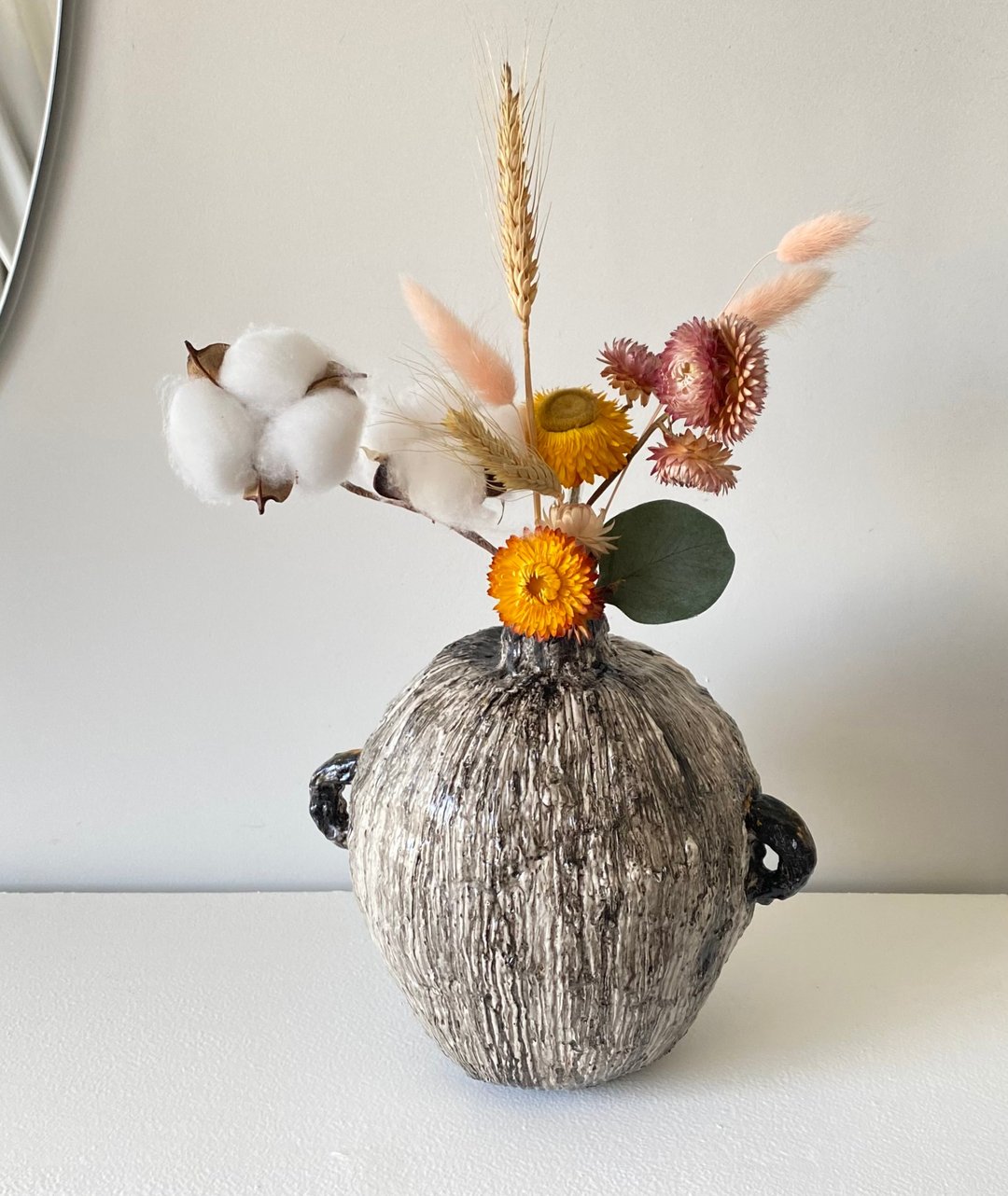 干花花瓶 室内花瓶 石花瓶 粘土雕塑 艺术品 装饰 - 花瓶/陶器 - 粘土 