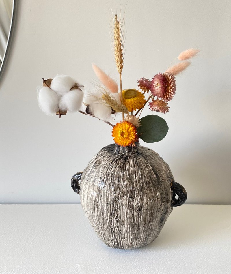 干花花瓶 室内花瓶 石花瓶 粘土雕塑 艺术品 装饰 - 花瓶/陶器 - 粘土 