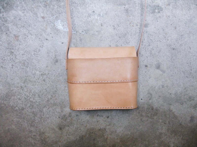 ~后菜园~自制配件 植鞣革硬壳圆筒包 BC-222 - 侧背包/斜挎包 - 真皮 咖啡色