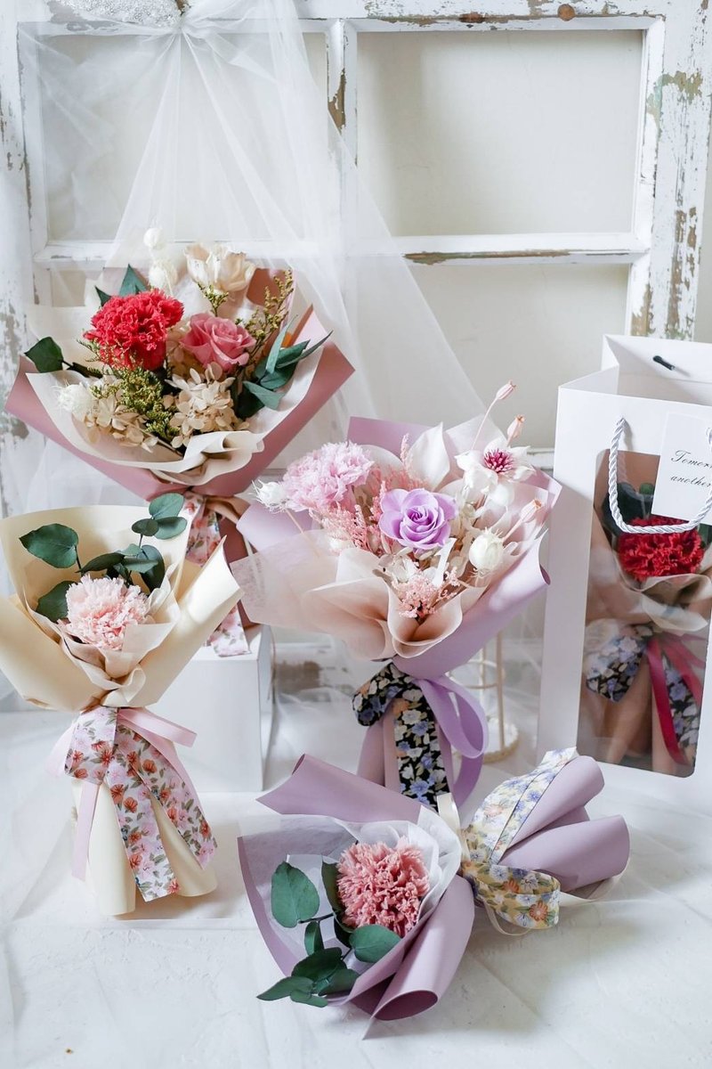 母亲节永生花束 - 干燥花/捧花 - 植物．花 