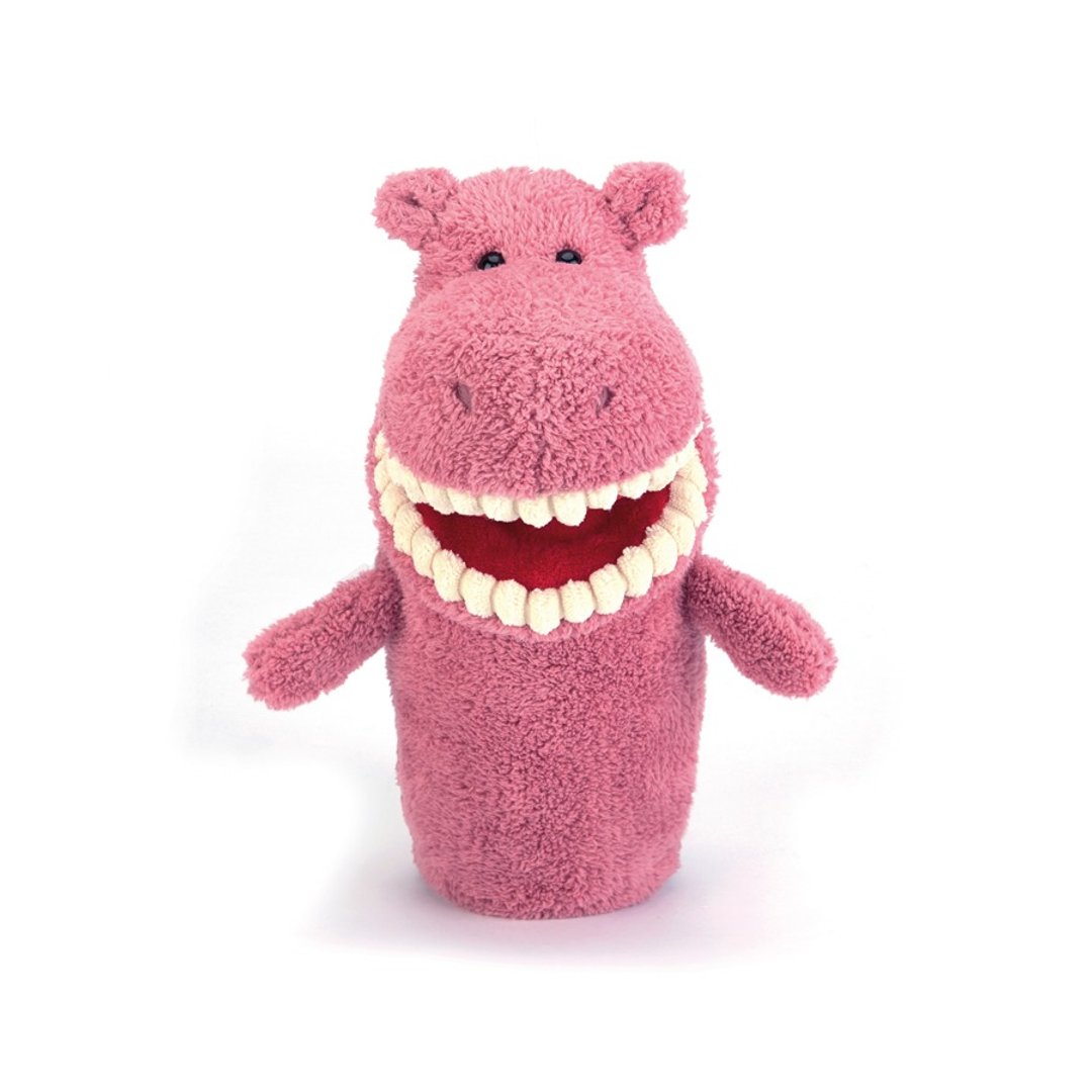 Jellycat Toothy Hippo Hand Puppet 28cm 暴牙河马 手偶 - 玩偶/公仔 - 棉 粉红色