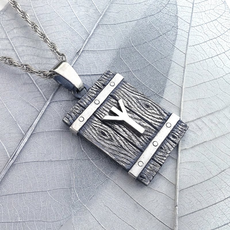 Algiz Rune.Elhaz Rune.Runic Pendant.Viking Pendant.Rune Pendant.Rune jewelry. - 项链 - 纯银 银色