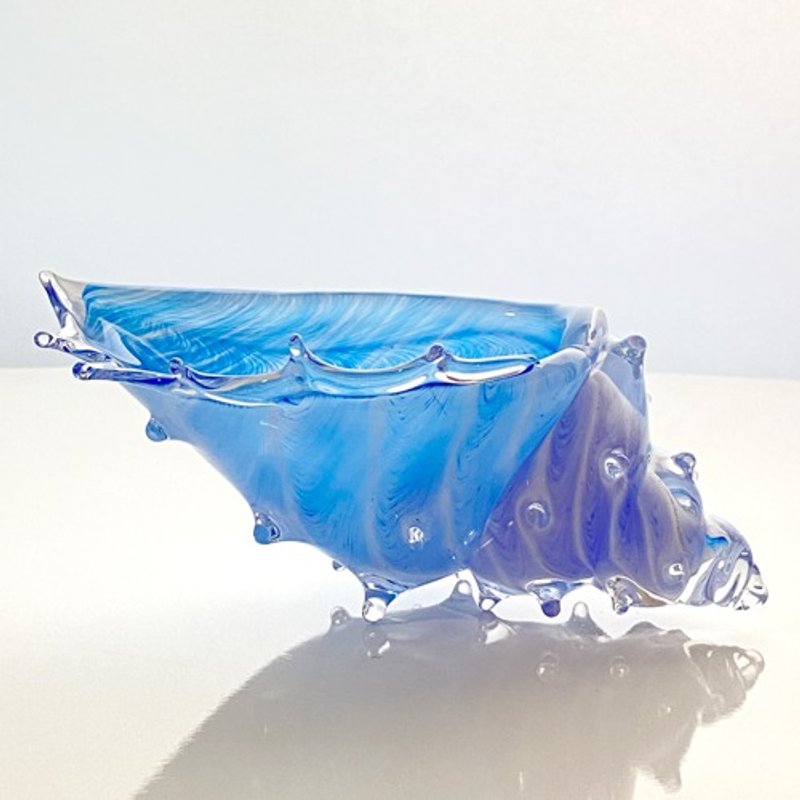 貝殻のガラスの入れ物、青い海の「シェルの器」 - 摆饰 - 玻璃 