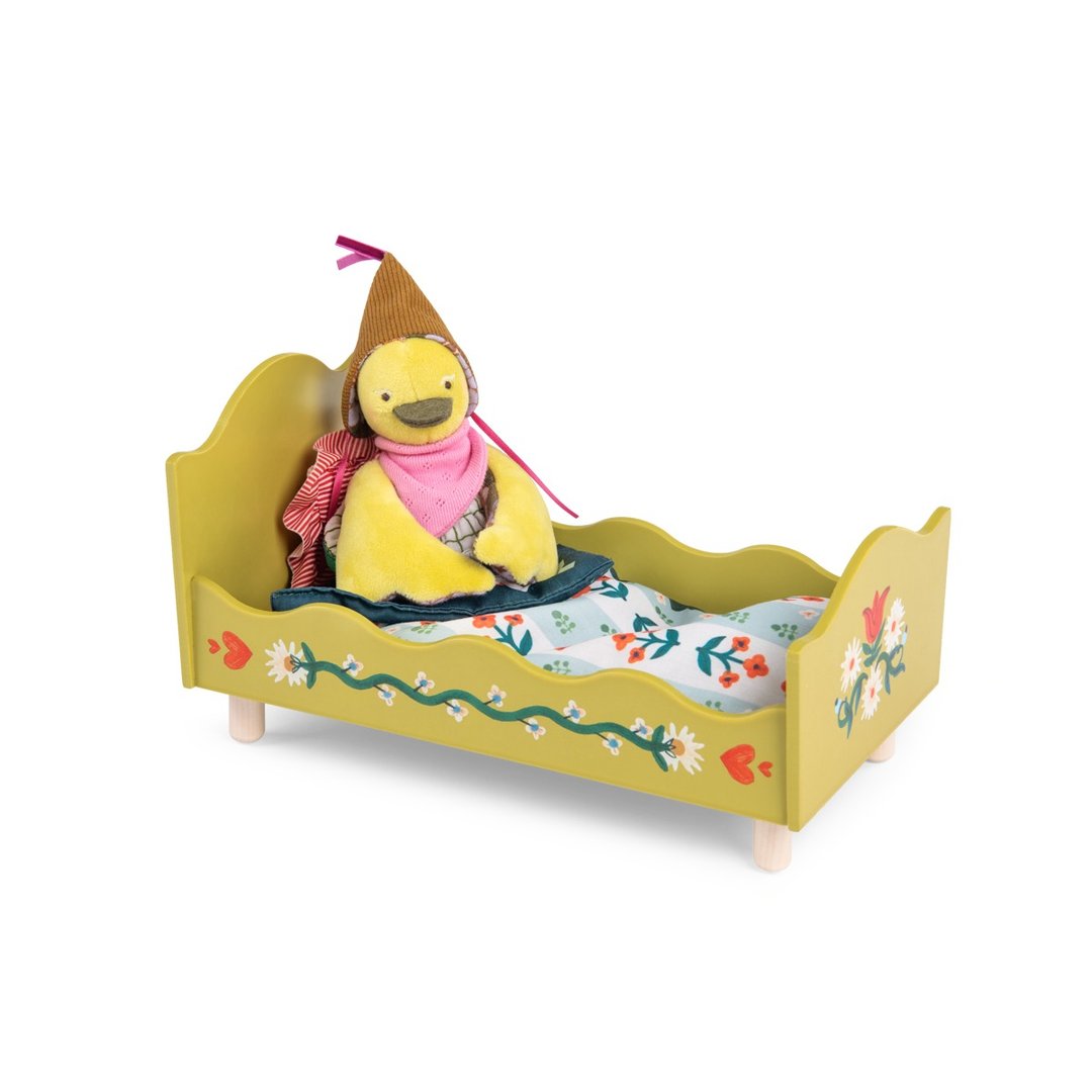 法国 Moulin Roty 米努奇卡斯 木质玩偶小床 (不附玩偶) - 玩具/玩偶 - 木头 橘色