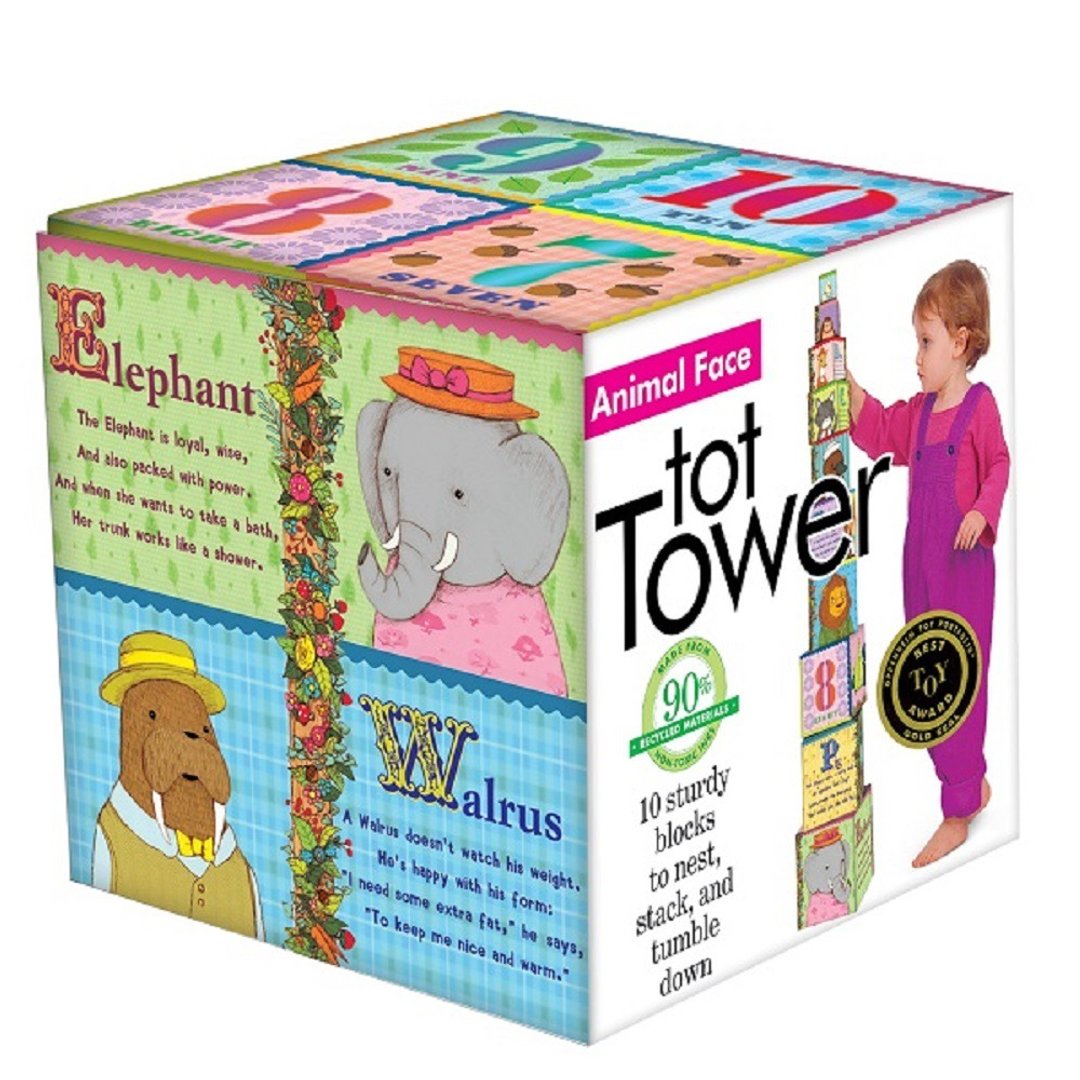 eeBoo Tot Tower 叠叠乐 - 认识动物 Animal Face - 桌游/玩具 - 纸 多色