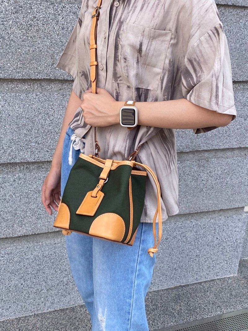小水桶包 LV型高磅数帆布版 - 束口袋双肩包 - 真皮 