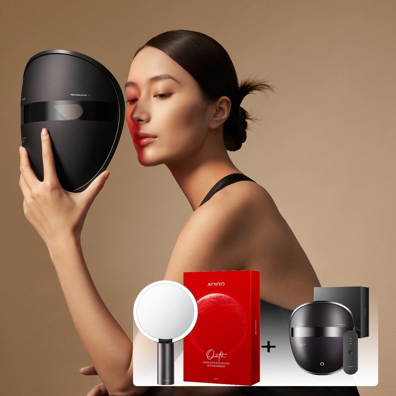 【AMIRO】嫩肤时光面罩 +【AMIRO】Oath 自动感光LED化妆镜 - 彩妆刷具/镜子/梳子 - 其他材质 多色
