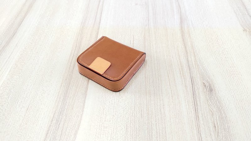 驹缝方型零钱包 真皮全手缝 - 零钱包 - 真皮 