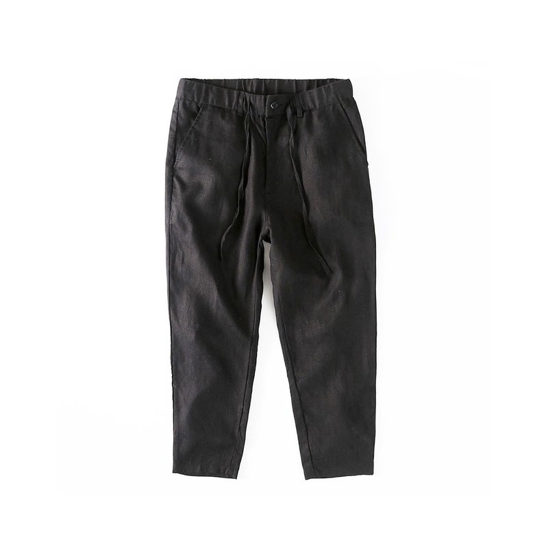 JANWONG 日系基本款亚麻九分裤 休闲裤 直筒裤 - 男士长裤 - 棉．麻 