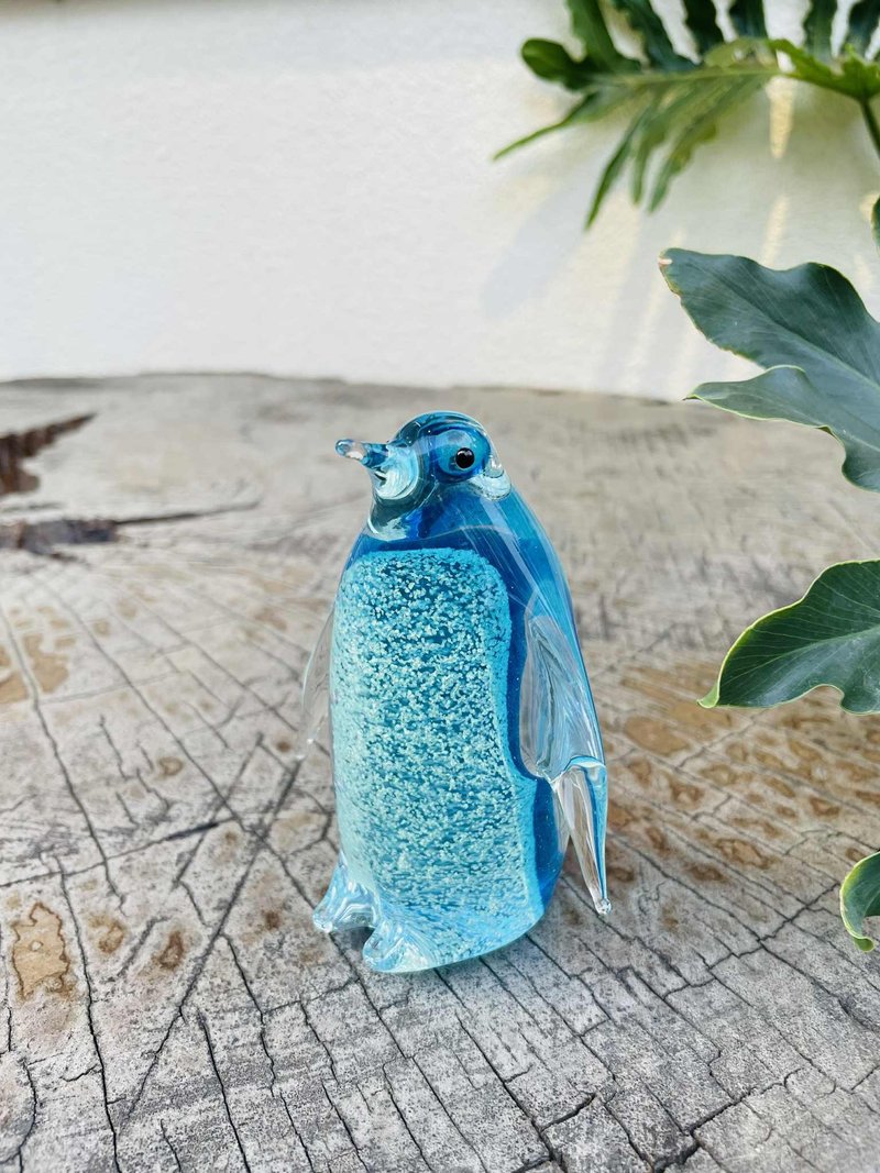 水晶玻璃 琉璃 企鹅 夜光 南极企鹅 纸镇 - 摆饰 - 琉璃 