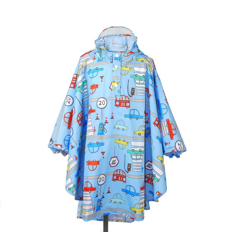 防水透气印花儿童雨衣-忙碌交通 - 雨伞/雨衣 - 聚酯纤维 蓝色