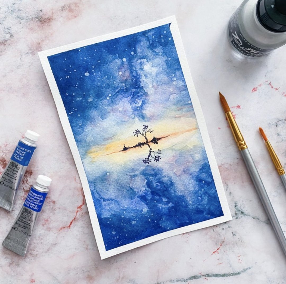 【星空水彩晕染】 新手也能上手的水彩画.假日小班.可包班 - 插画/绘画/写字 - 纸 