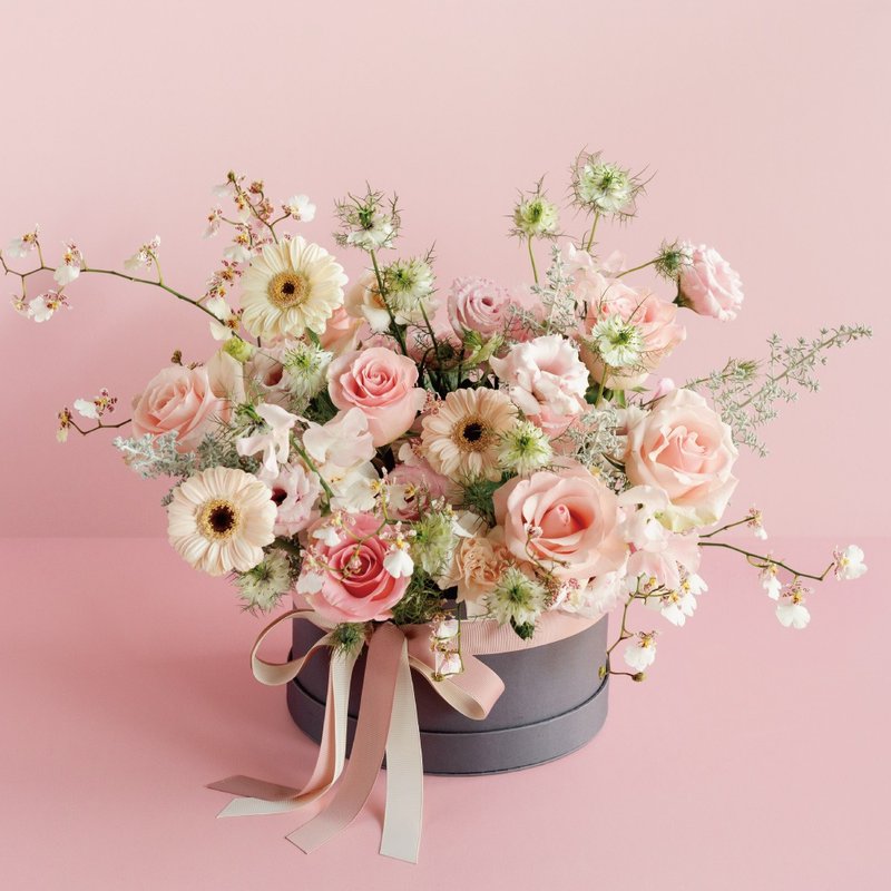 小梨涡 - 礼盒花 - 干燥花/捧花 - 植物．花 粉红色