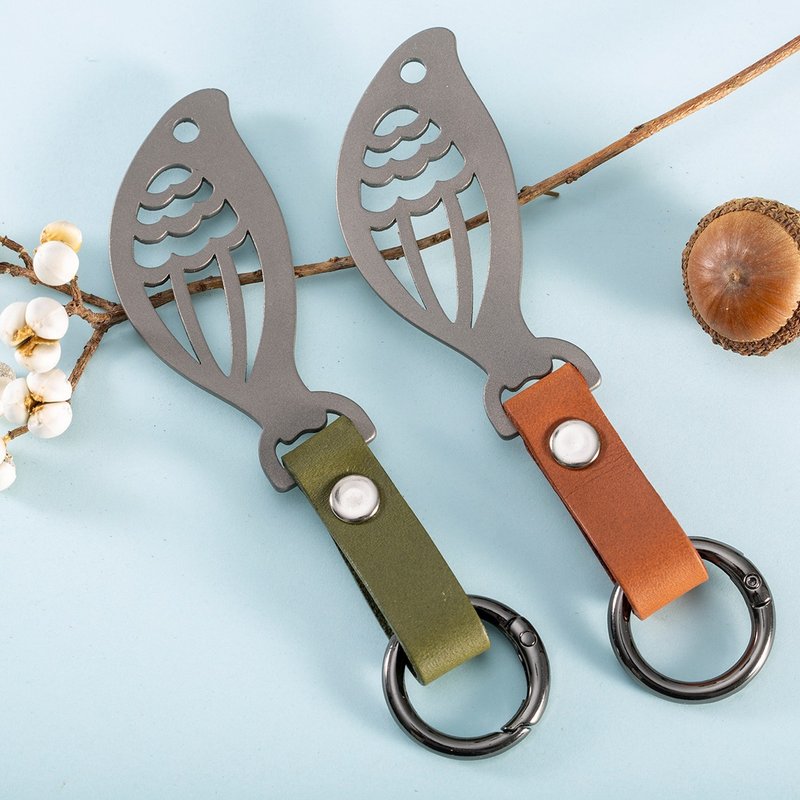 台湾刮痧板钛钥匙圈 - 钥匙链/钥匙包 - 其他金属 灰色