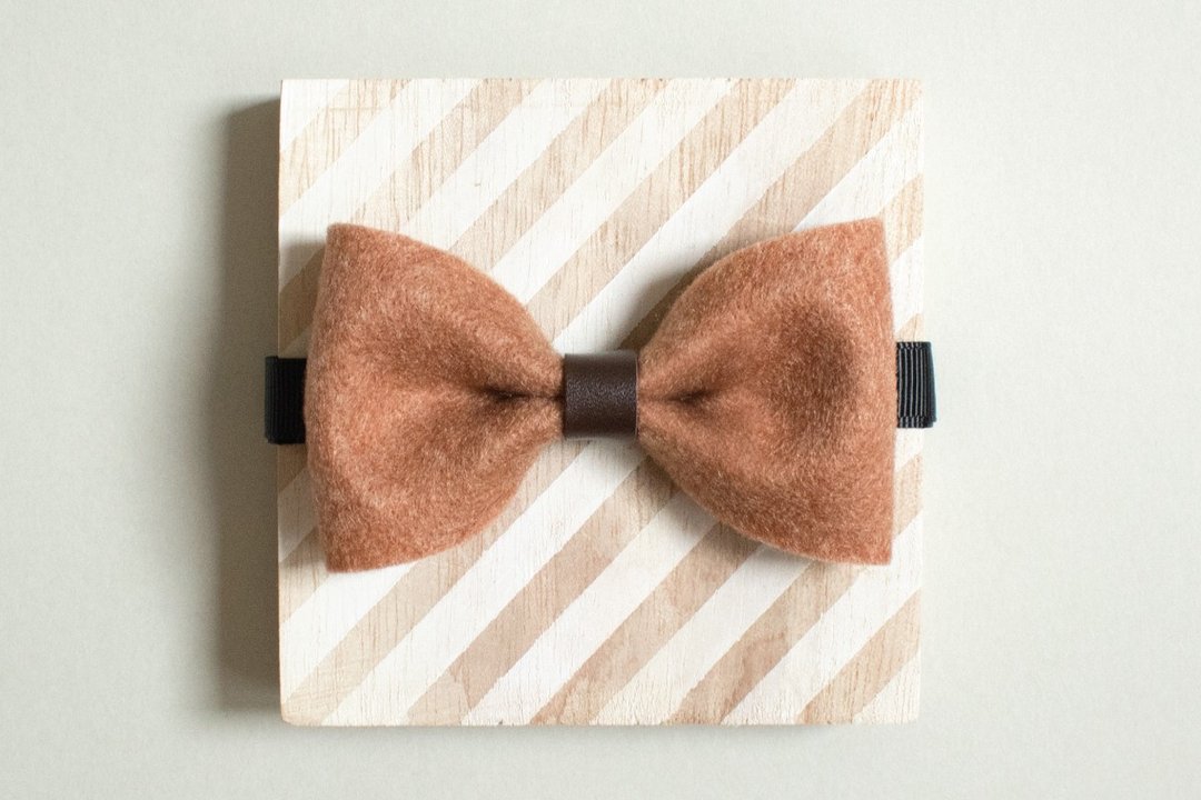 煲呔 Bowtie 领结 领带 伴郎礼 皮革 复古风 毛毡布 - 领带/领带夹 - 其他材质 橘色