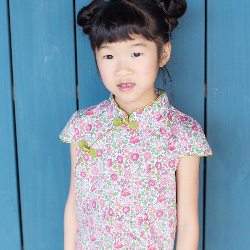 儿童旗袍 古风 四季款 清新粉桃 - 旗袍 - 棉．麻 