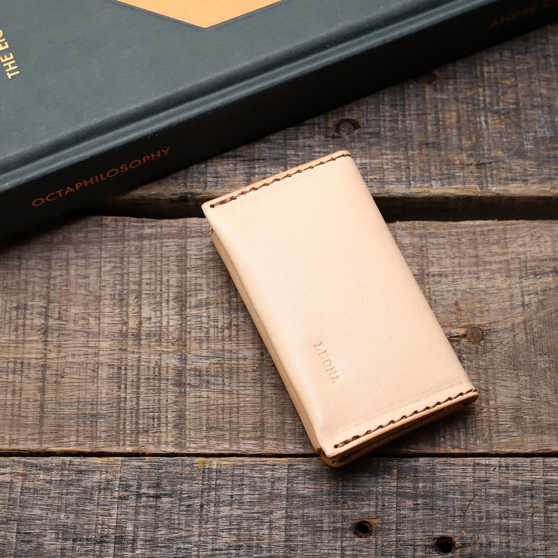 Retro 商务名片夹∣原色植鞣牛皮革∣多色 - 名片夹/名片盒 - 真皮 咖啡色